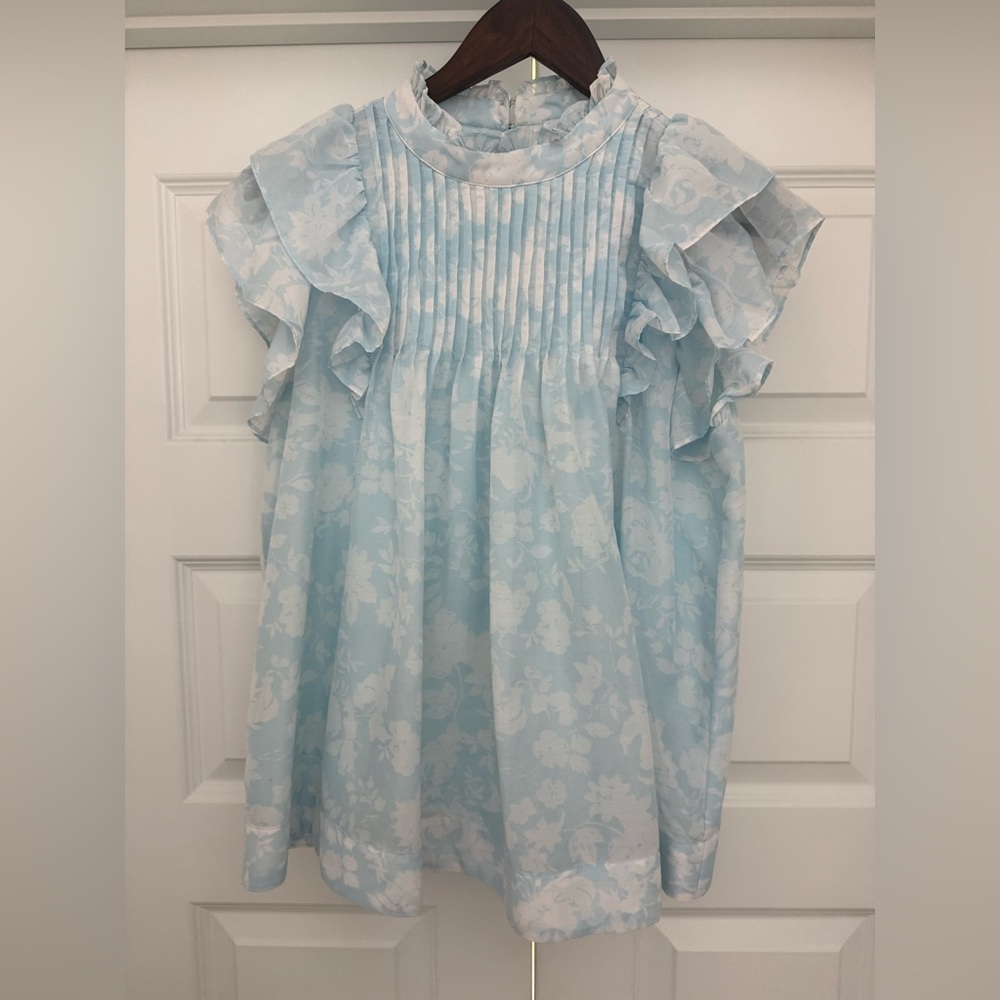 Floral Ruffle Sleeve Kids Top